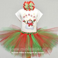 Compleu Cu Fustita Tutu Personalizat Snowman