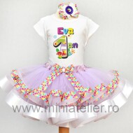 Set Cu Fustita Tulle Colorata Personalizat Cu Varsta