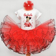 Compleu Cu Fustita Tutu Dubla Reversibila Minnie Princess