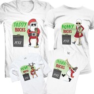 Set De Tricouri 4 Persoane Craciun Rocks