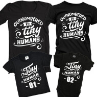 Set de tricouri negre Tiny Humans